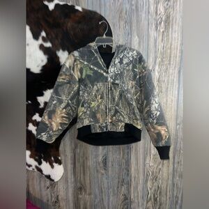 Vintage wolf mountain size large full zip camouflage kids hooded coat